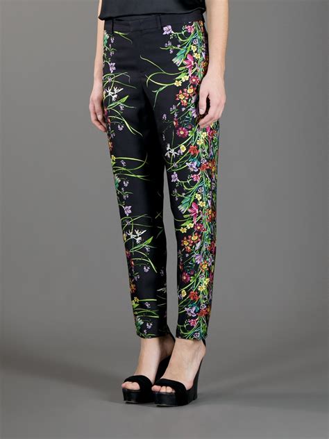 gucci pants with flowers|Gucci wide leg pants.